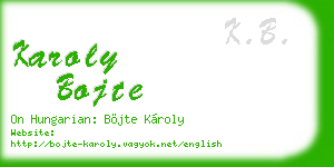 karoly bojte business card